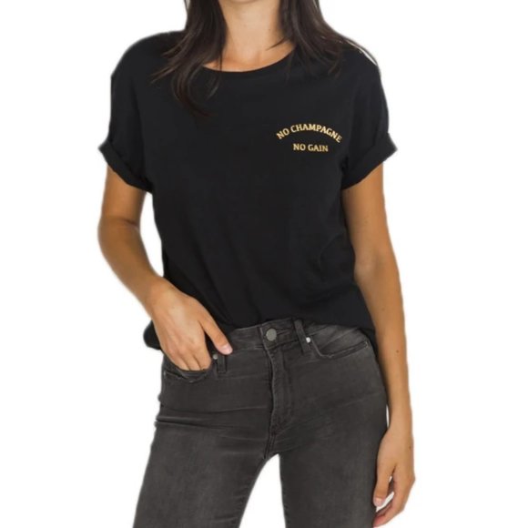 Brunette The Label Tops - Brunette The Label No Champagne No Gain Tee Size S